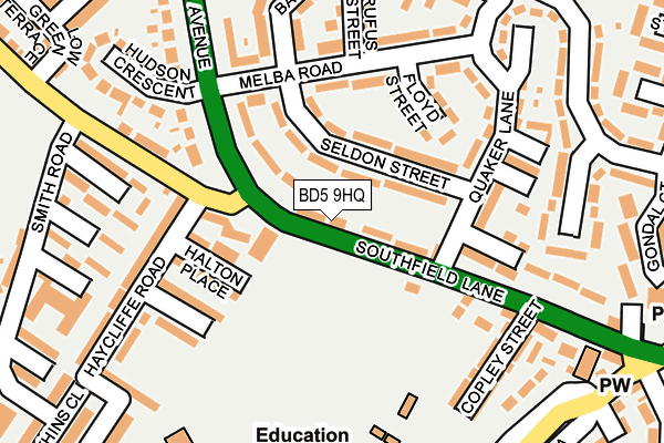 BD5 9HQ map - OS OpenMap – Local (Ordnance Survey)