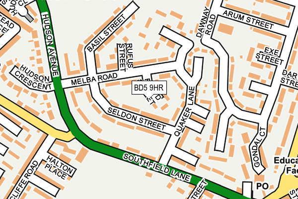 BD5 9HR map - OS OpenMap – Local (Ordnance Survey)