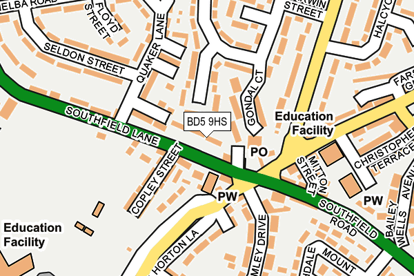 BD5 9HS map - OS OpenMap – Local (Ordnance Survey)