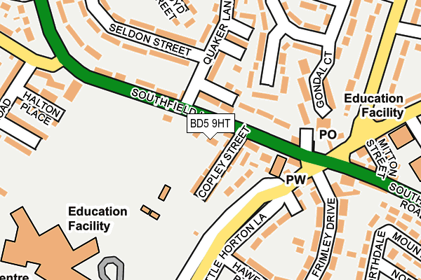 BD5 9HT map - OS OpenMap – Local (Ordnance Survey)
