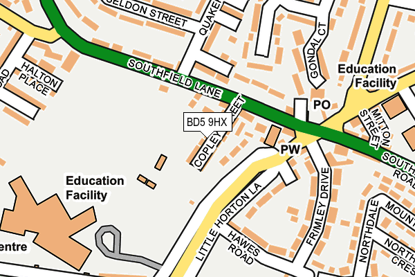 BD5 9HX map - OS OpenMap – Local (Ordnance Survey)