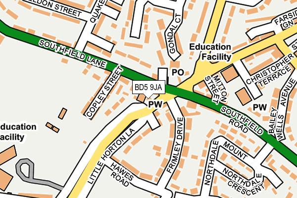 BD5 9JA map - OS OpenMap – Local (Ordnance Survey)