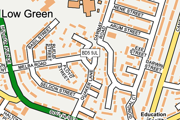 BD5 9JL map - OS OpenMap – Local (Ordnance Survey)