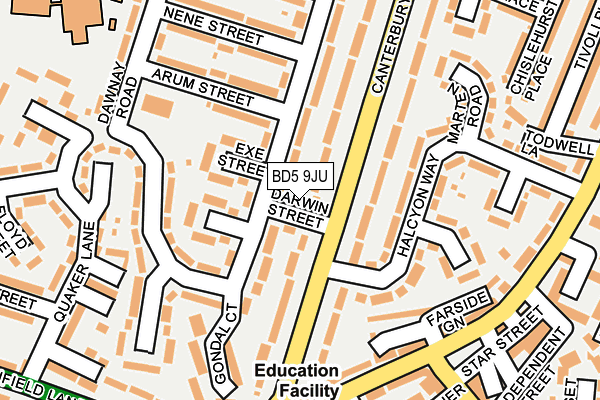 BD5 9JU map - OS OpenMap – Local (Ordnance Survey)