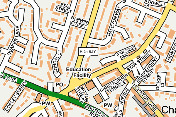 BD5 9JY map - OS OpenMap – Local (Ordnance Survey)