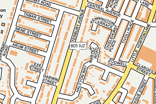 BD5 9JZ map - OS OpenMap – Local (Ordnance Survey)