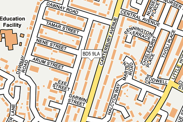 BD5 9LA map - OS OpenMap – Local (Ordnance Survey)