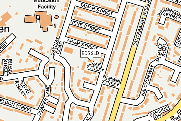 BD5 9LD map - OS OpenMap – Local (Ordnance Survey)