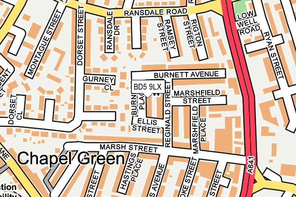 BD5 9LX map - OS OpenMap – Local (Ordnance Survey)