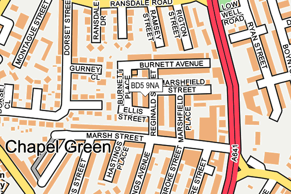 BD5 9NA map - OS OpenMap – Local (Ordnance Survey)