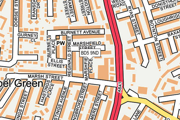 BD5 9ND map - OS OpenMap – Local (Ordnance Survey)