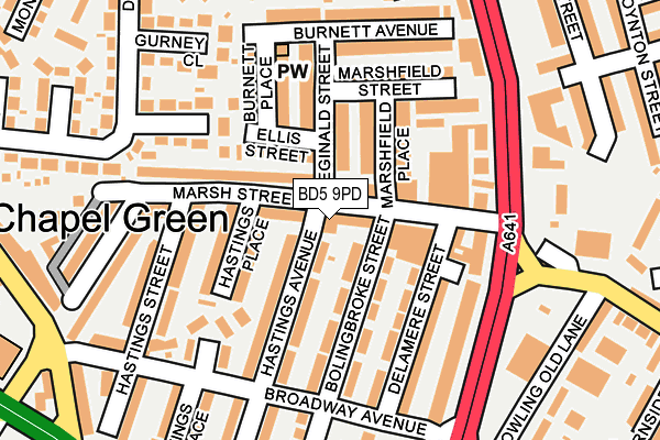 BD5 9PD map - OS OpenMap – Local (Ordnance Survey)