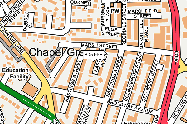 BD5 9PE map - OS OpenMap – Local (Ordnance Survey)