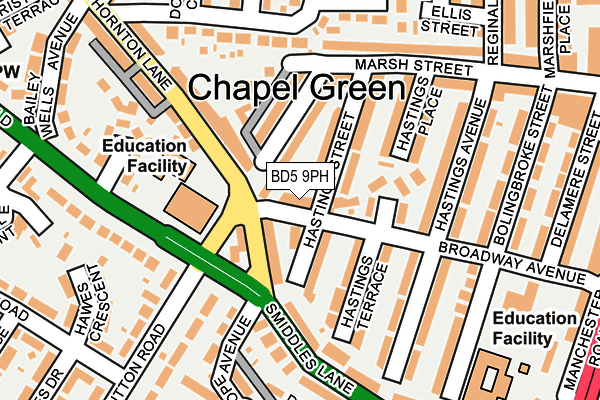 BD5 9PH map - OS OpenMap – Local (Ordnance Survey)