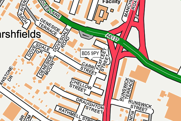 BD5 9PY map - OS OpenMap – Local (Ordnance Survey)