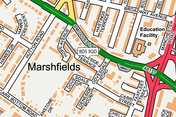 BD5 9QD map - OS OpenMap – Local (Ordnance Survey)