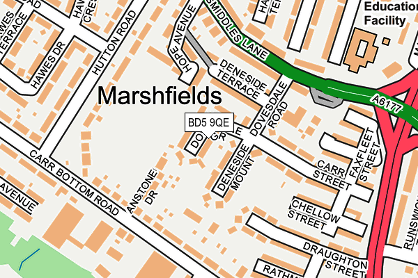 BD5 9QE map - OS OpenMap – Local (Ordnance Survey)