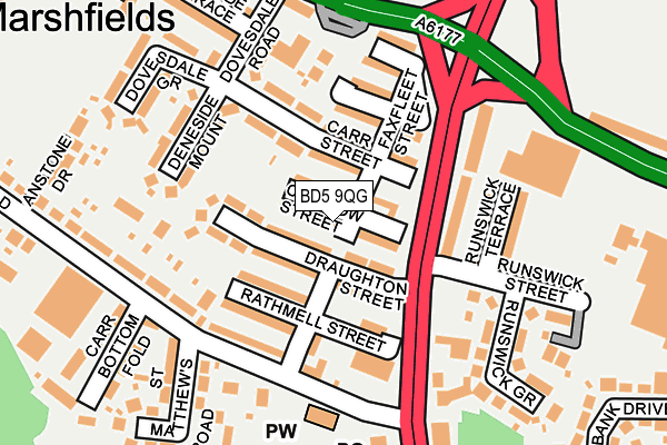 BD5 9QG map - OS OpenMap – Local (Ordnance Survey)