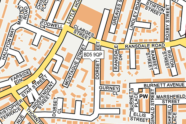 BD5 9QP map - OS OpenMap – Local (Ordnance Survey)