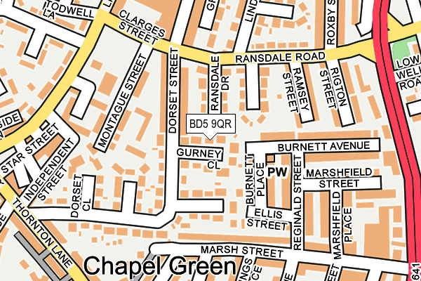 BD5 9QR map - OS OpenMap – Local (Ordnance Survey)