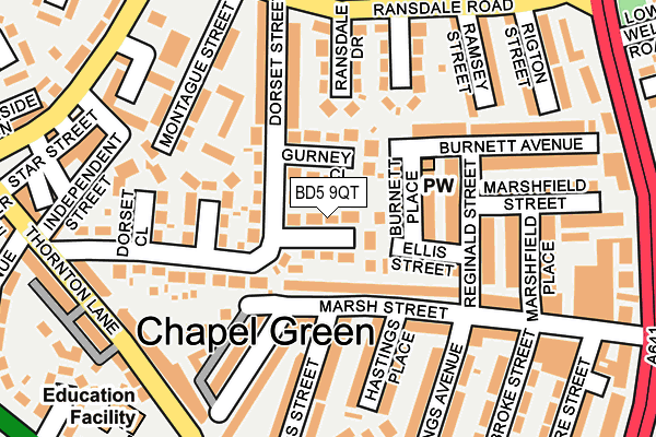 BD5 9QT map - OS OpenMap – Local (Ordnance Survey)