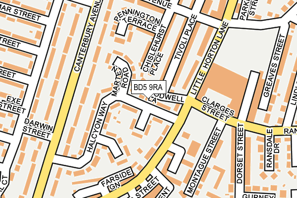 BD5 9RA map - OS OpenMap – Local (Ordnance Survey)