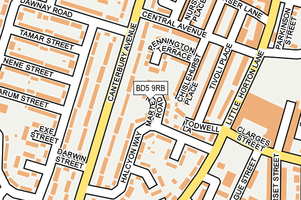 BD5 9RB map - OS OpenMap – Local (Ordnance Survey)