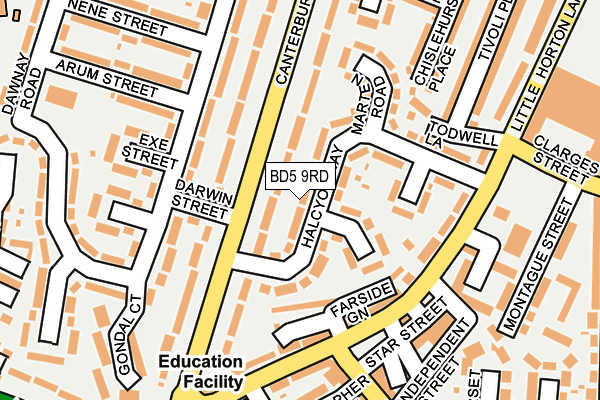 BD5 9RD map - OS OpenMap – Local (Ordnance Survey)