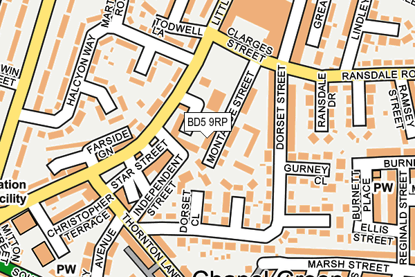 BD5 9RP map - OS OpenMap – Local (Ordnance Survey)