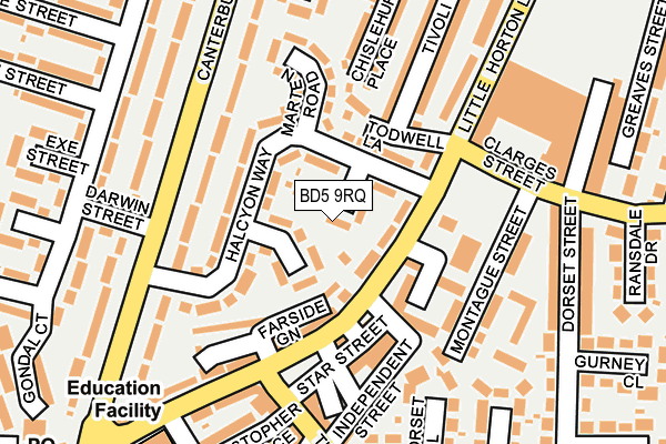 BD5 9RQ map - OS OpenMap – Local (Ordnance Survey)