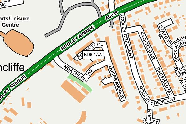 BD6 1AA map - OS OpenMap – Local (Ordnance Survey)