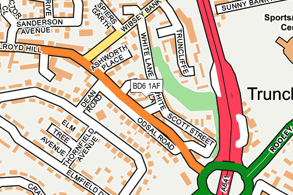 BD6 1AF map - OS OpenMap – Local (Ordnance Survey)