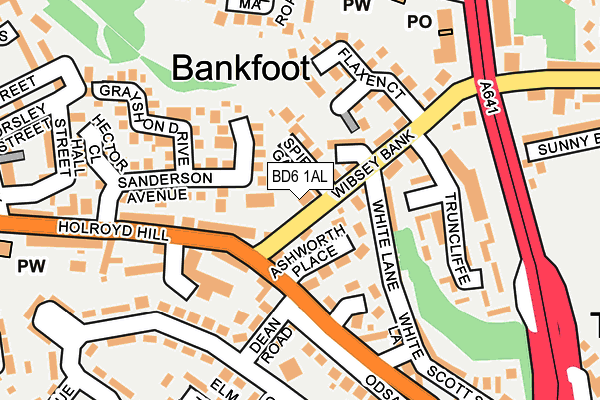 BD6 1AL map - OS OpenMap – Local (Ordnance Survey)