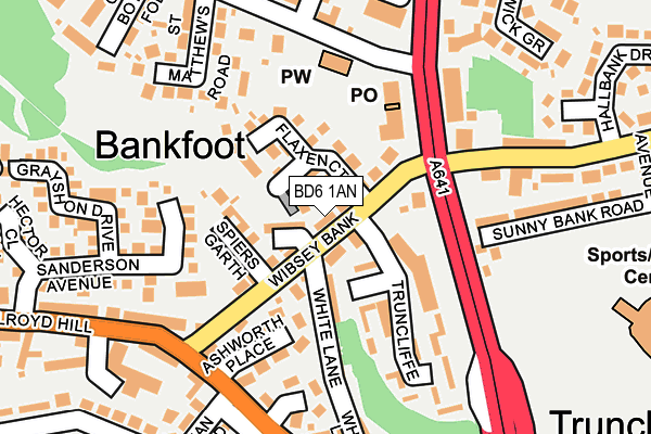 BD6 1AN map - OS OpenMap – Local (Ordnance Survey)