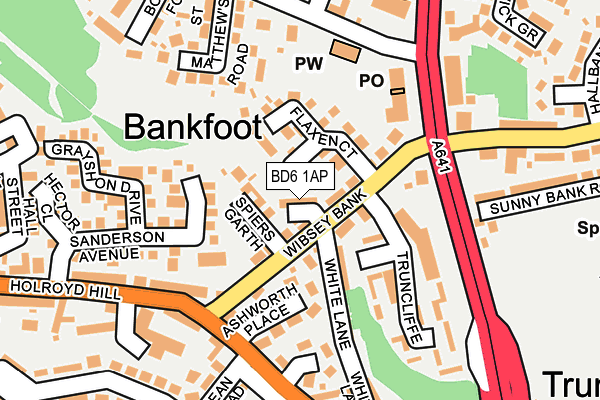 BD6 1AP map - OS OpenMap – Local (Ordnance Survey)