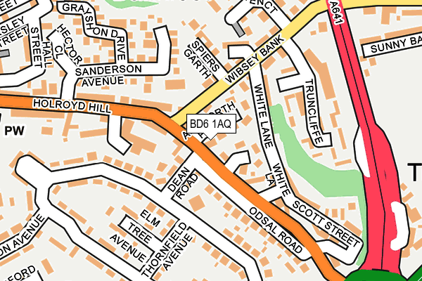 BD6 1AQ map - OS OpenMap – Local (Ordnance Survey)