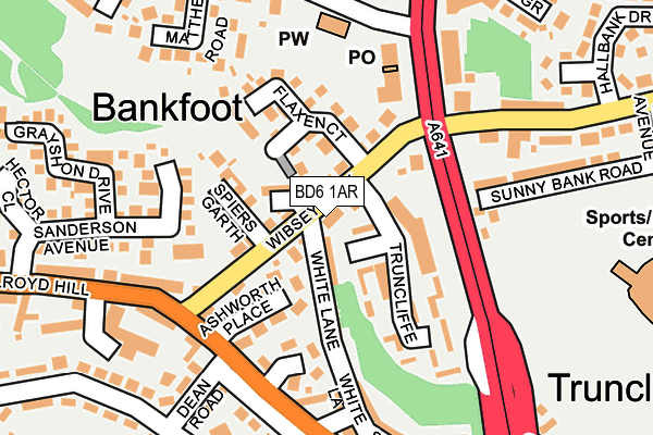 BD6 1AR map - OS OpenMap – Local (Ordnance Survey)