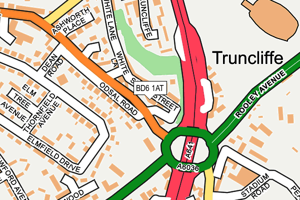 BD6 1AT map - OS OpenMap – Local (Ordnance Survey)