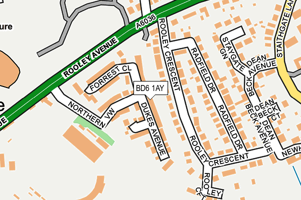 BD6 1AY map - OS OpenMap – Local (Ordnance Survey)