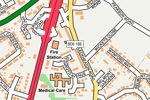 BD6 1BE map - OS OpenMap – Local (Ordnance Survey)