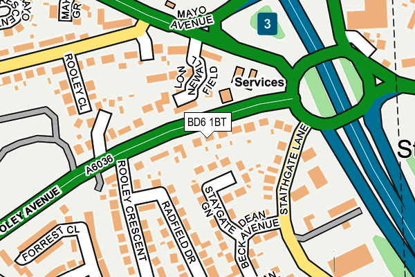 BD6 1BT map - OS OpenMap – Local (Ordnance Survey)