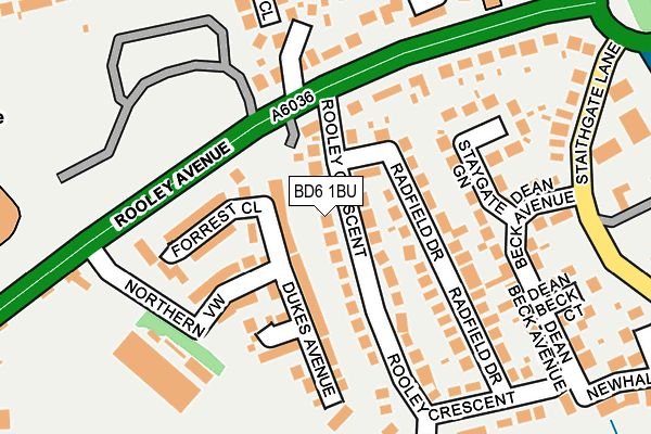 BD6 1BU map - OS OpenMap – Local (Ordnance Survey)