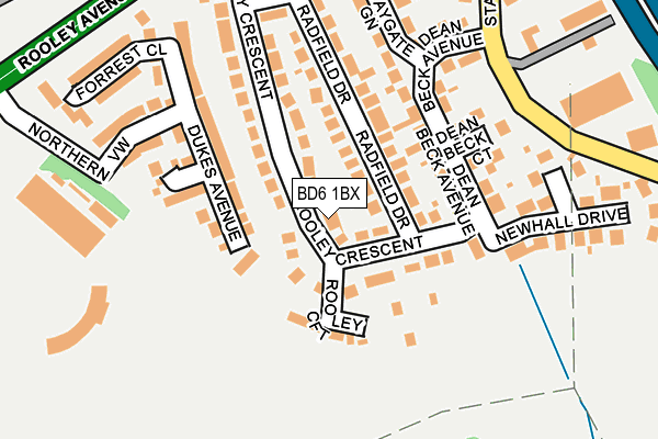 BD6 1BX map - OS OpenMap – Local (Ordnance Survey)