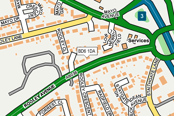 BD6 1DA map - OS OpenMap – Local (Ordnance Survey)