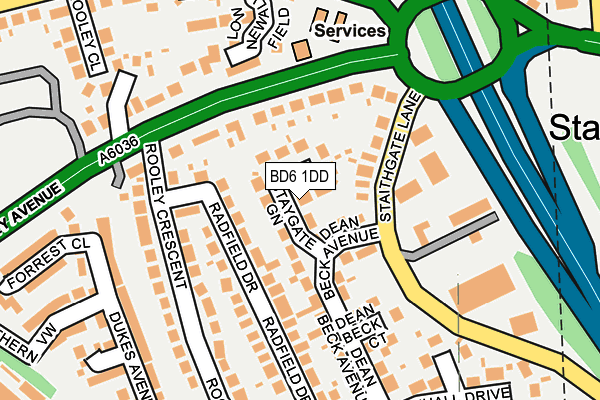 BD6 1DD map - OS OpenMap – Local (Ordnance Survey)