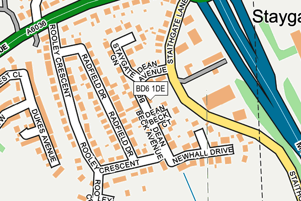 BD6 1DE map - OS OpenMap – Local (Ordnance Survey)