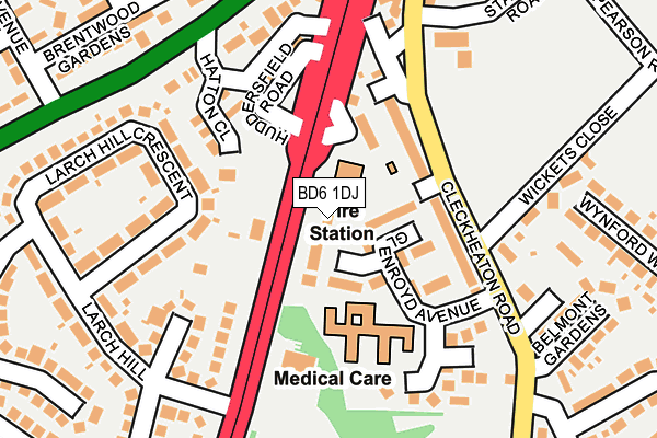 BD6 1DJ map - OS OpenMap – Local (Ordnance Survey)