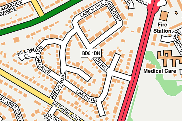 BD6 1DN map - OS OpenMap – Local (Ordnance Survey)