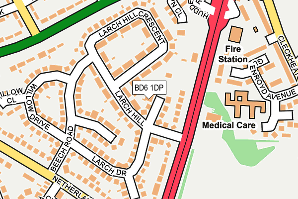 BD6 1DP map - OS OpenMap – Local (Ordnance Survey)