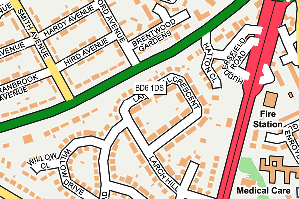BD6 1DS map - OS OpenMap – Local (Ordnance Survey)